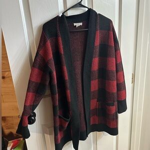 Plaid sweater cardigan women’s size large